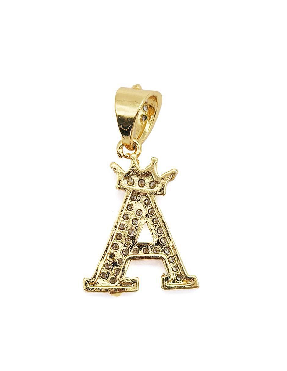 Collar con dije letra a Letras de oro laminado 10 K 3