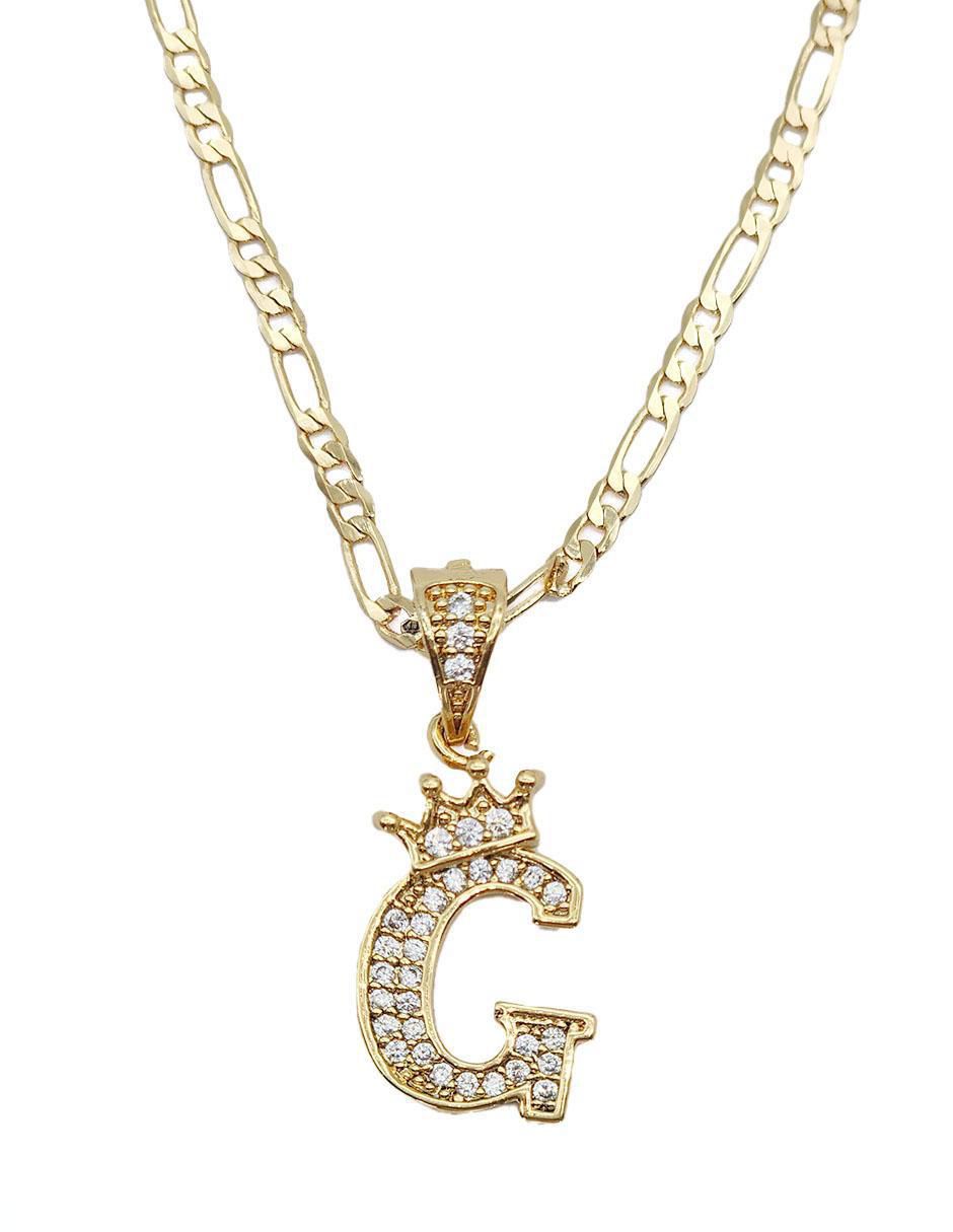 Collar con dije letra g Letras de oro laminado 10 K 3