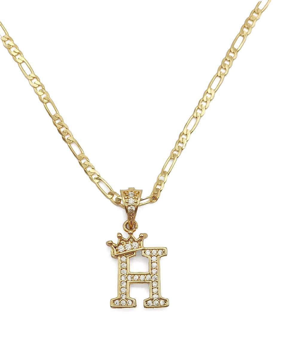 Collar con dije letra h Letras de oro laminado 10 K 5