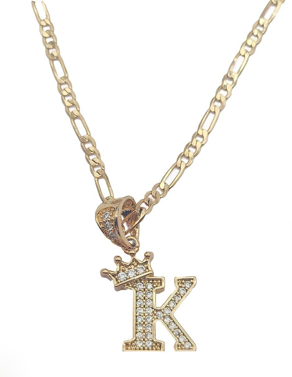 Collar con dije letra k de oro laminado 10 K 2