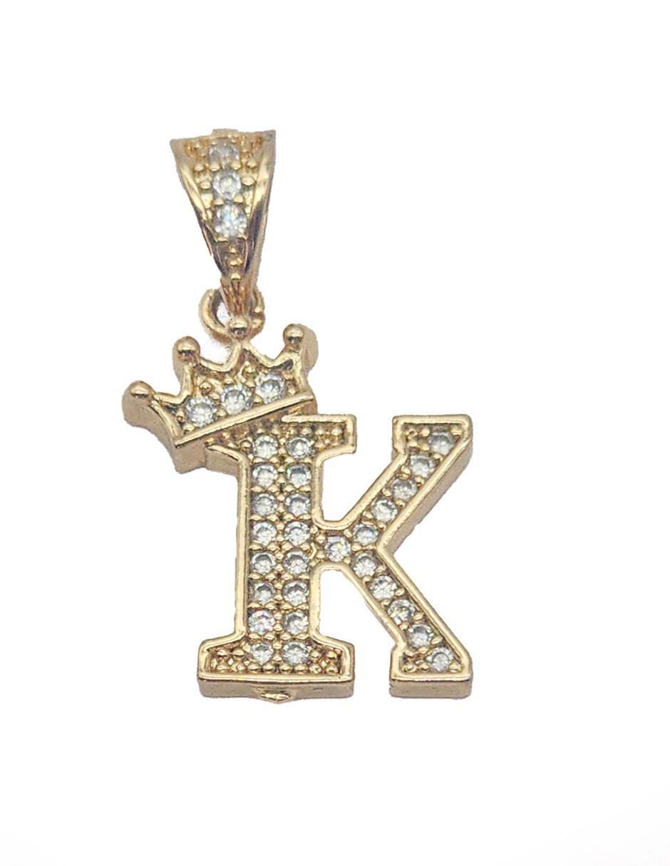 Collar con dije letra k de oro laminado 10 K 4