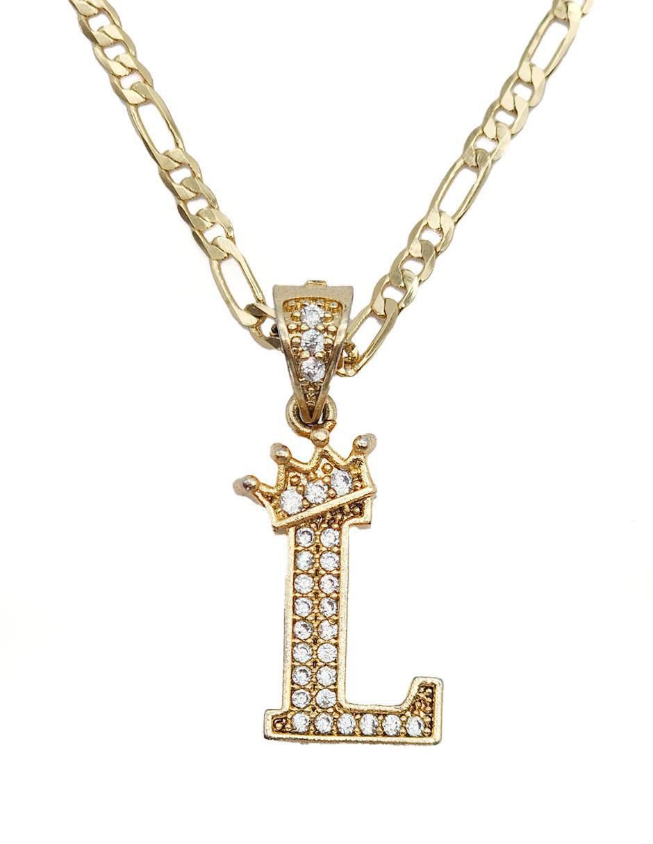 Collar con dije letra l Letras de oro laminado 10 K