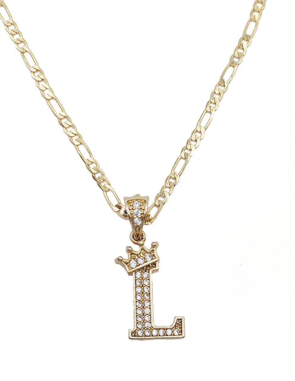 Collar con dije letra l Letras de oro laminado 10 K 2