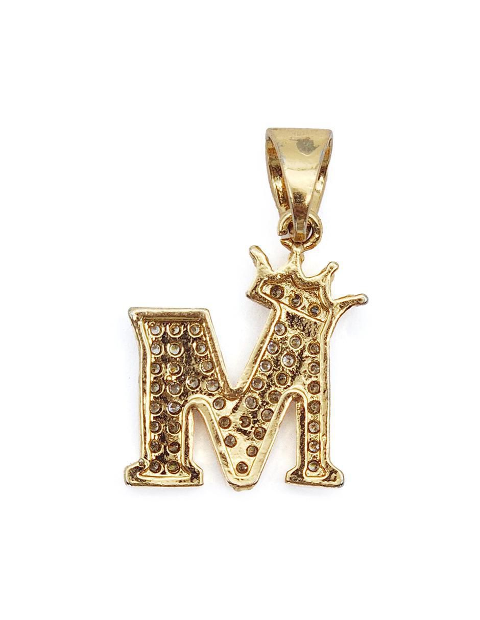 Collar con dije letra m Letras de oro laminado 10 K 2