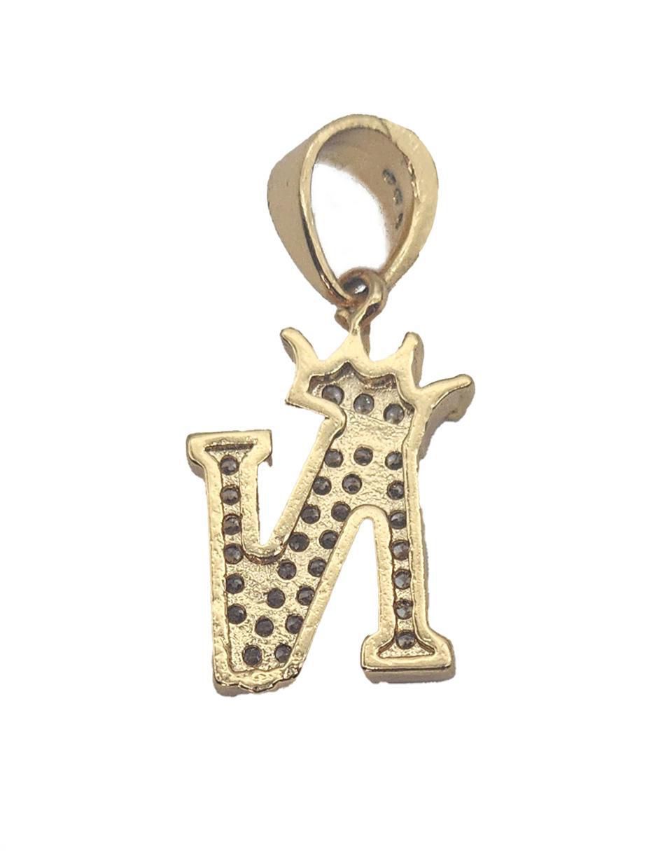 Collar con dije letra n Letras de oro laminado 10 K 4