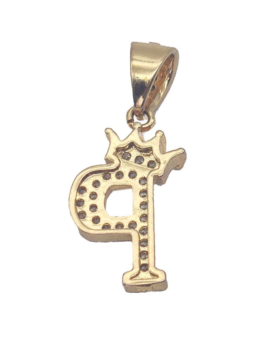 Collar con dije letra p Letras de oro laminado 10 K 4