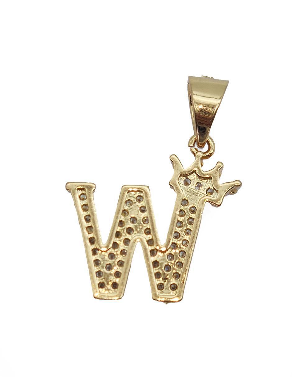 Collar con dije letra w Letras de oro laminado 10 K 5