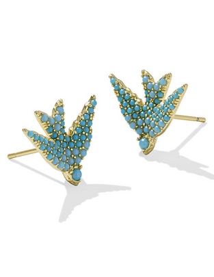 Broqueles de pájaro Kendra Scott con acabado baño de oro zirconia