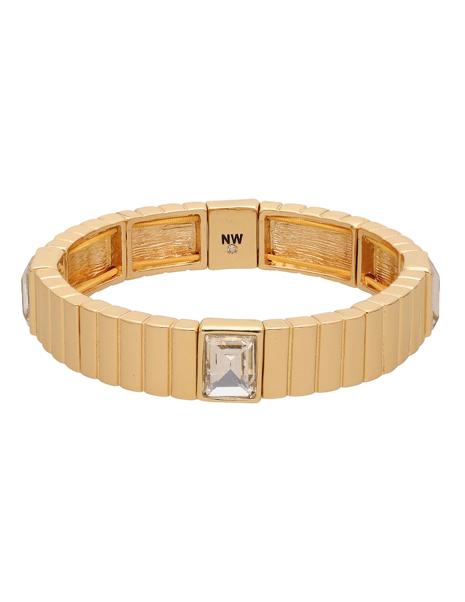 Pulsera con cristal Gold Bar Social con acabado brillante 4