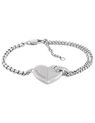 Brazalete Hilfiger con cristal Bold Hearts con acabado liso 1