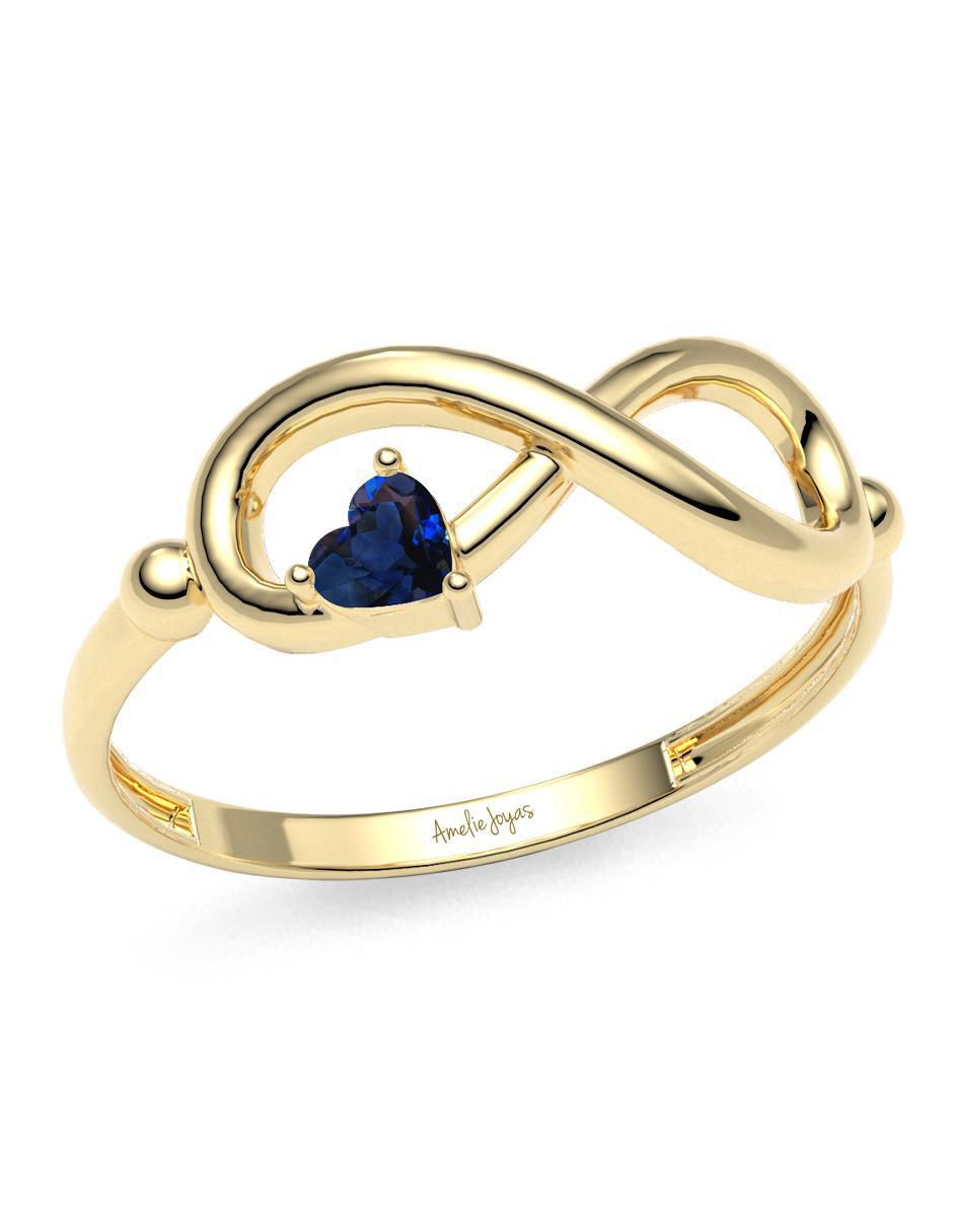 Anillo de infinito de oro zafiro brillante 4