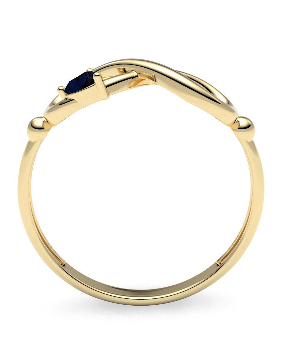 Anillo de infinito de oro zafiro brillante 3