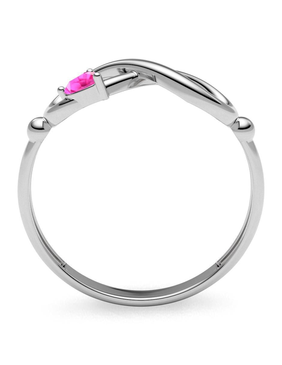 Anillo de infinito 14 k de oro zafiro rosa brillante 4