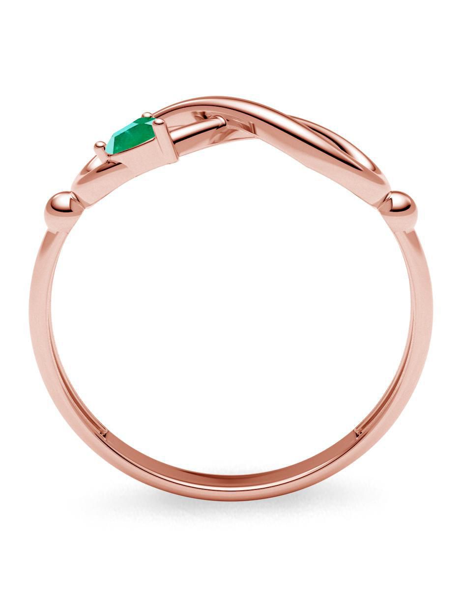 Anillo de infinito 14 k de oro esmeralda brillante 4
