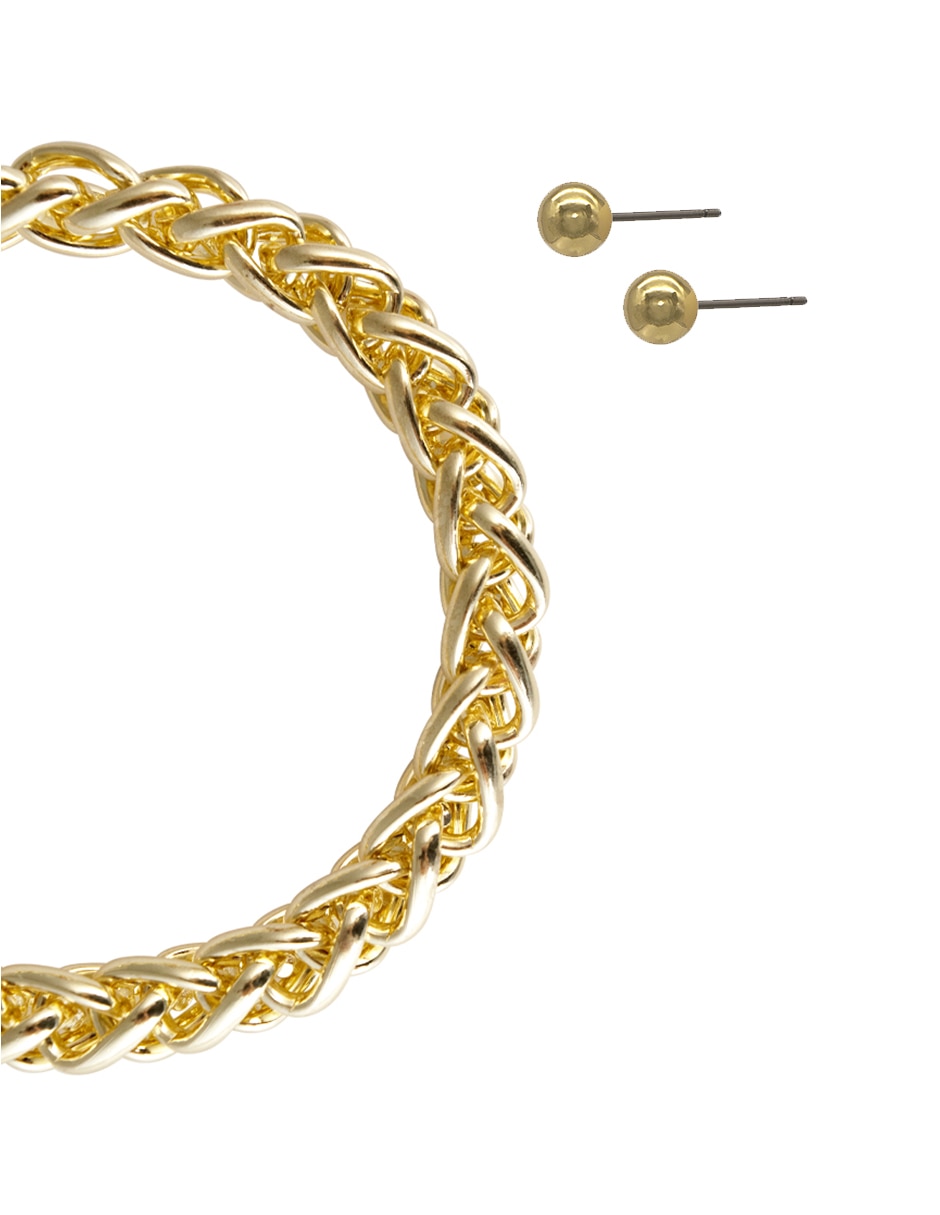 Set de aretes con acabado brillante