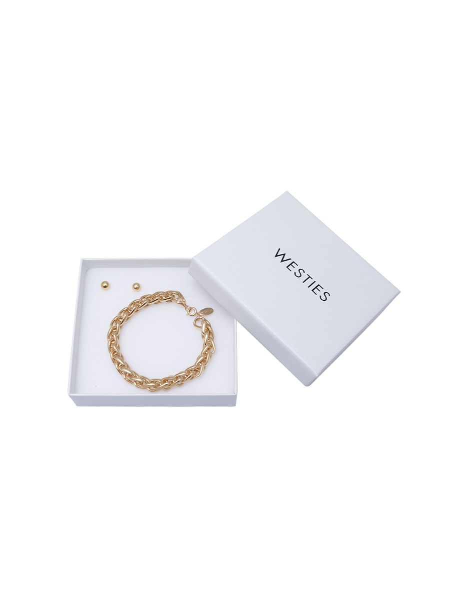Set de aretes con acabado brillante