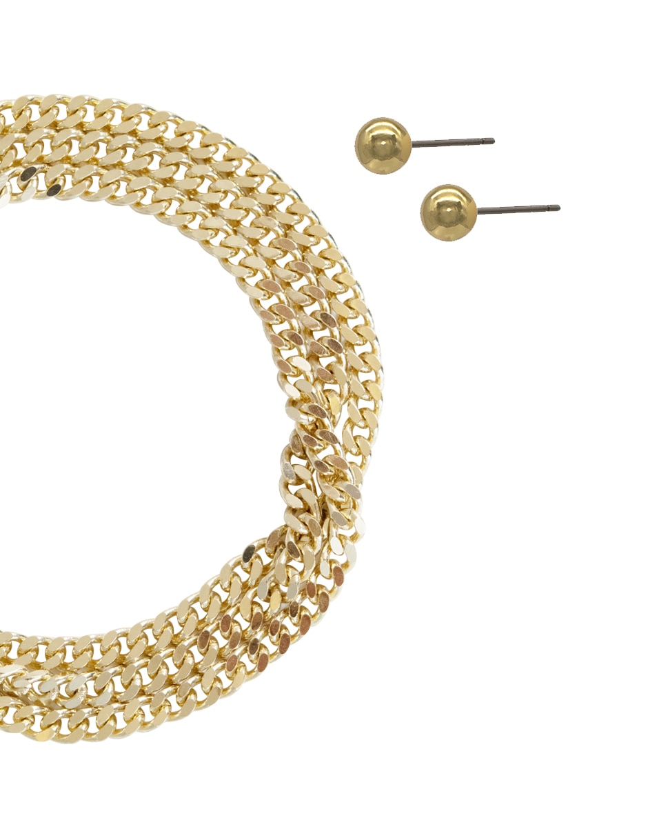 Set de aretes con acabado brillante