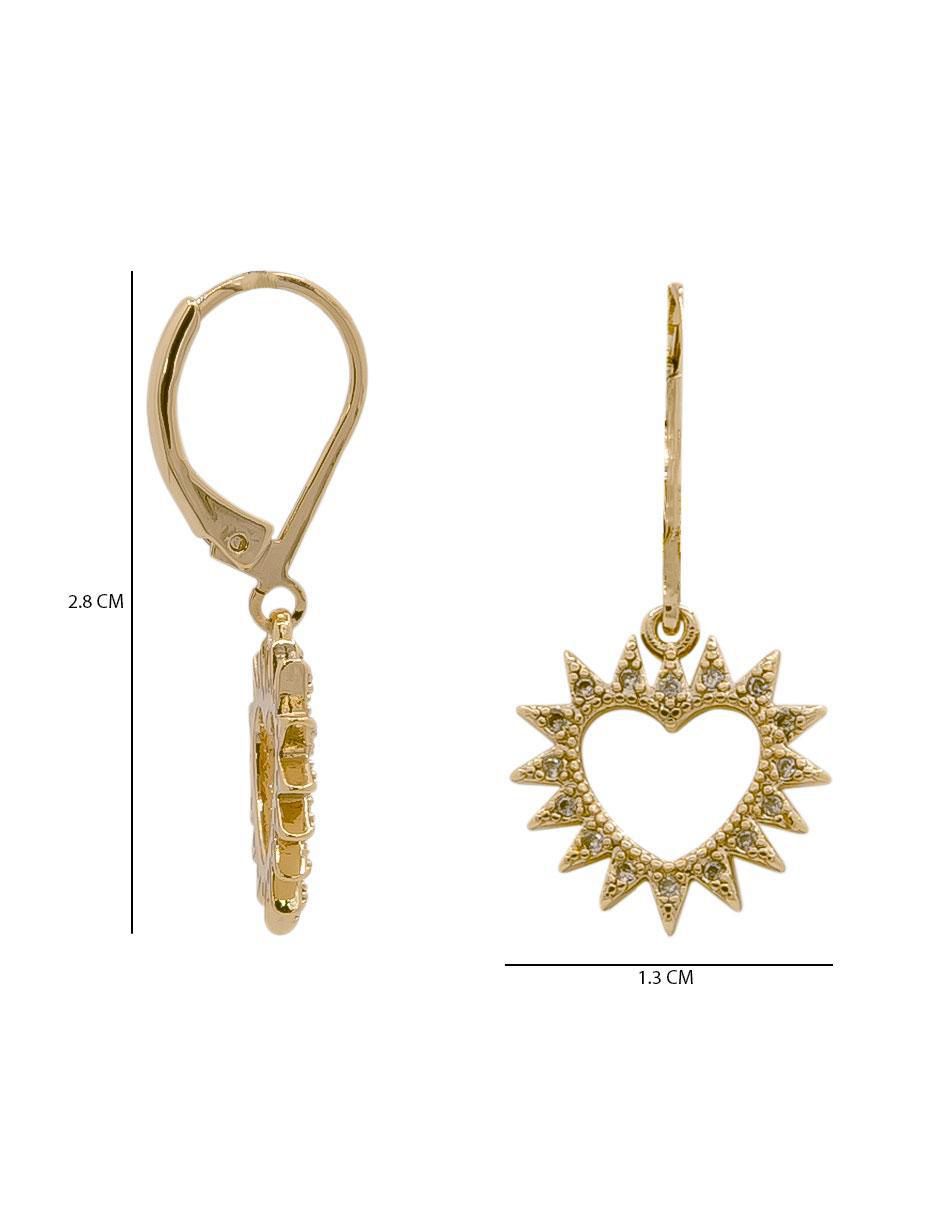 Aretes de corazón con acabado pavé 3