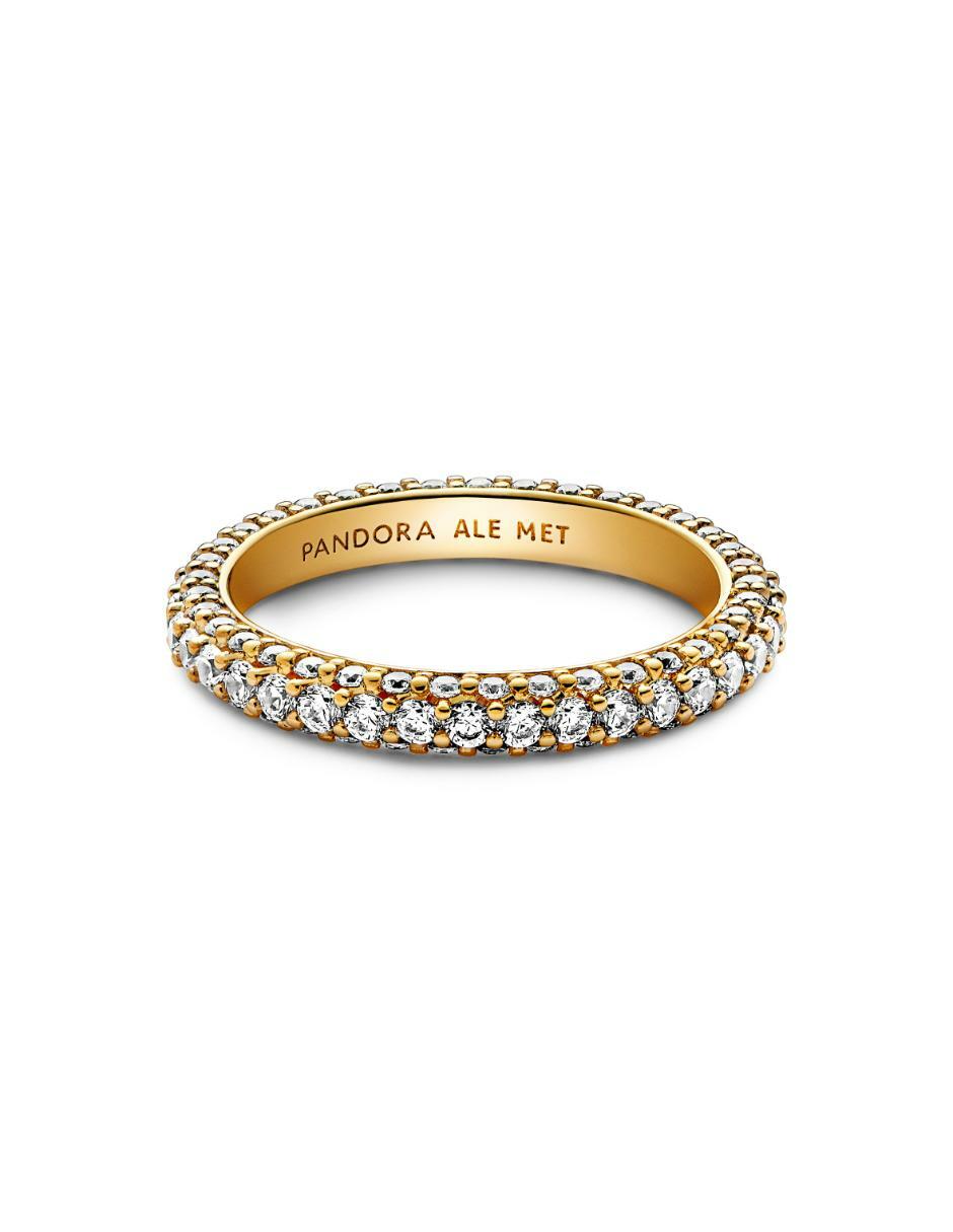 Anillo Timeless de plata P 925 zirconia cúbica con acabado baño de oro 3