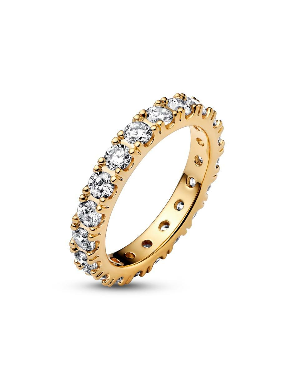 Anillo Timeless de plata P 925 zirconia cúbica baño de oro 2