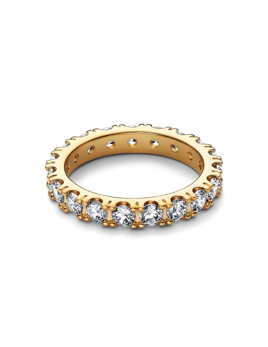 Anillo Timeless de plata P 925 zirconia cúbica baño de oro 3
