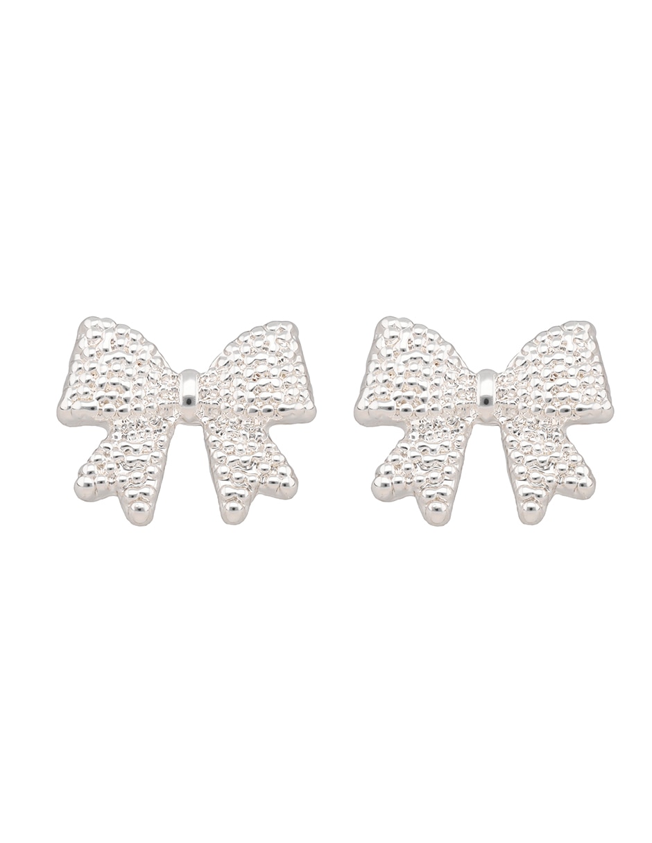 Aretes de moño con acabado brillante 1