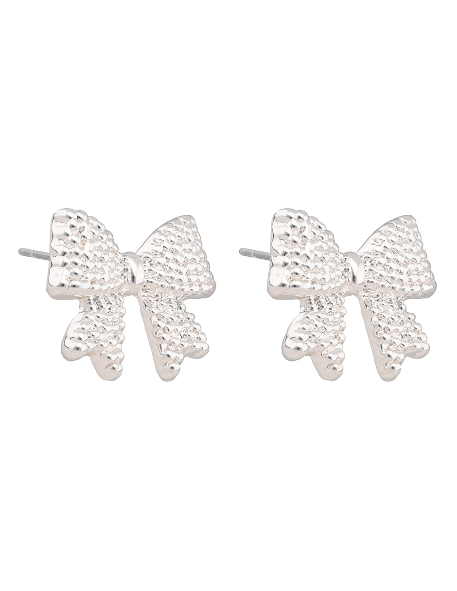 Aretes de moño con acabado brillante 2