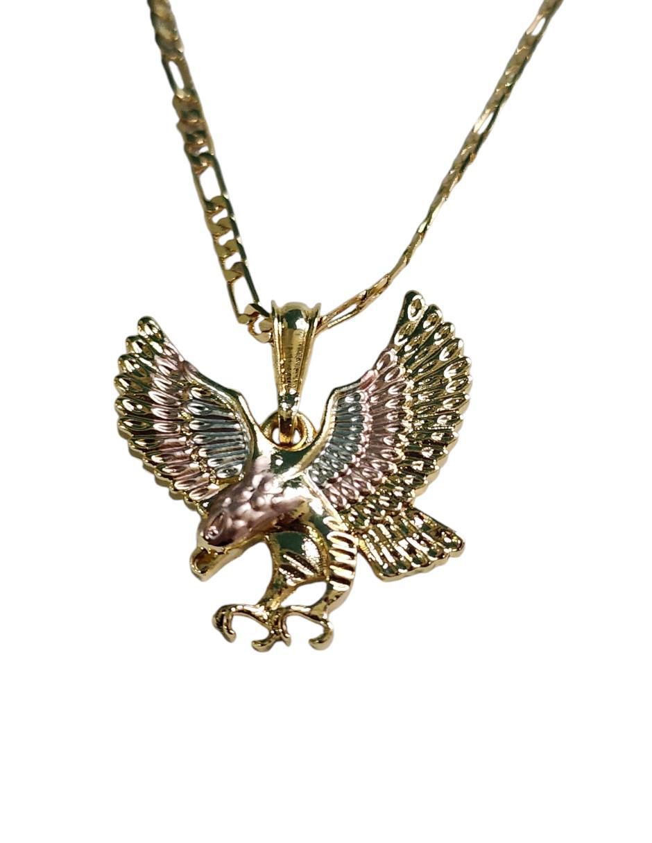 Collar de águila Ave de oro laminado 14 K