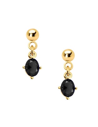 Aretes de óvalo con acabado brillante cristal 1