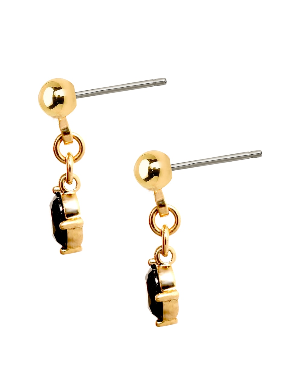 Aretes de óvalo con acabado brillante cristal 3