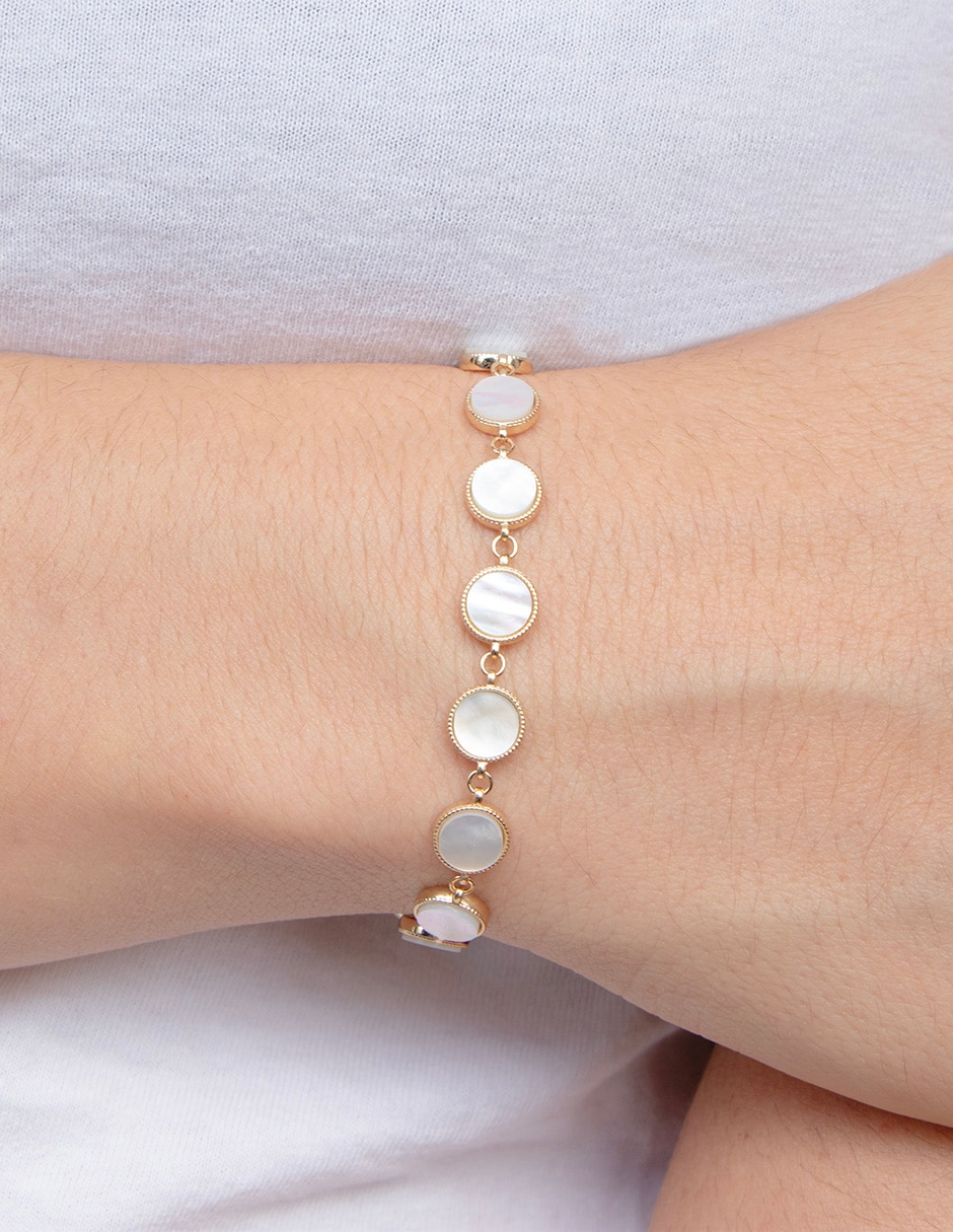 Pulsera con madre perla acabado lustre