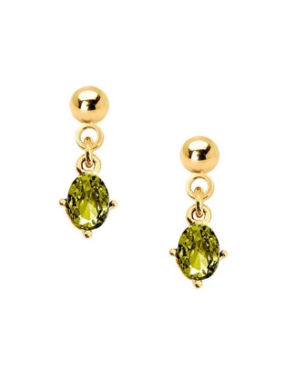 Aretes de óvalo con acabado brillante zirconia 1