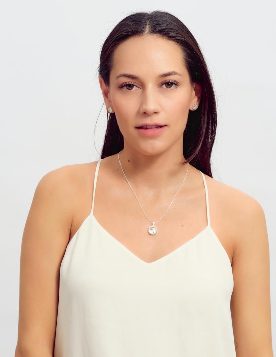 Set de collar y aretes Set Cleo 14 k zirconia cúbica 5
