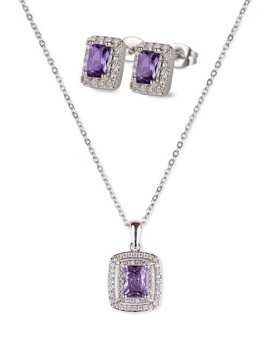 Set de collar y aretes Set Elia de latón 14 k zirconia cúbica 1