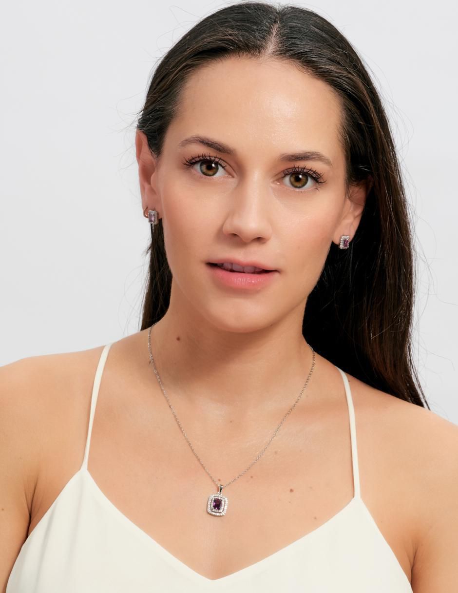 Set de collar y aretes Set Elia de latón 14 k zirconia cúbica 5