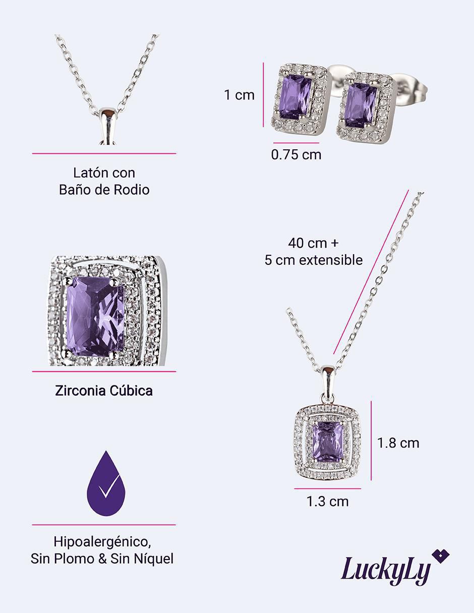 Set de collar y aretes Set Elia de latón 14 k zirconia cúbica 4
