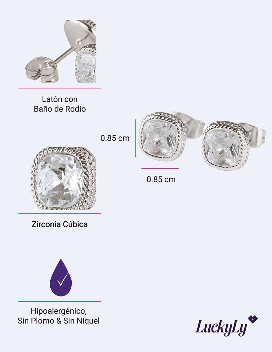 Broqueles cuadrados con acabado brillante 3