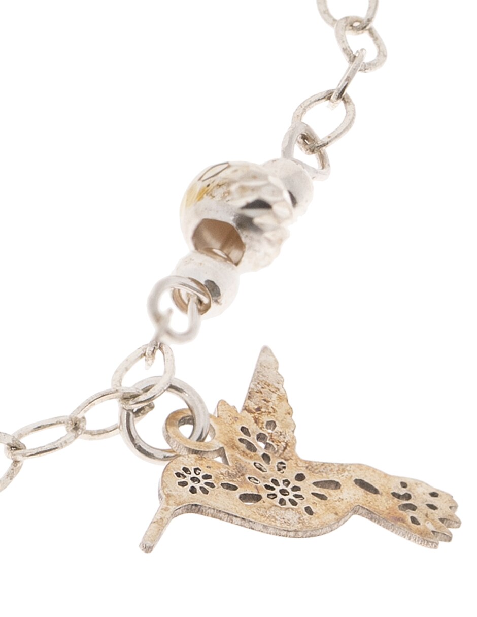 Pulsera de plata P 925 Colibrí acabado liso 2