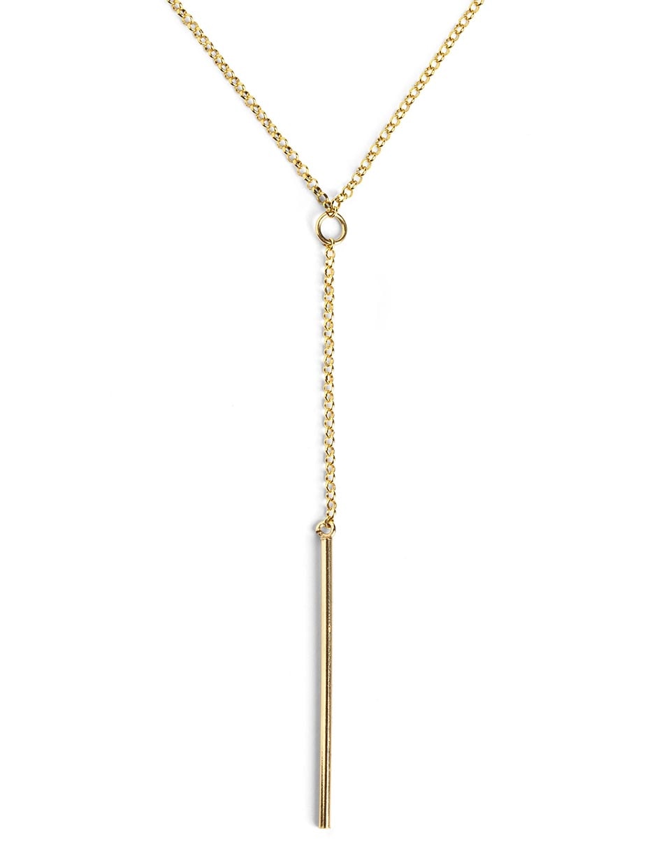 Collar Stick de plata 18 K con acabado baño de oro 1
