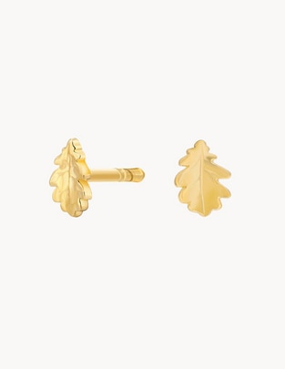 Broqueles de hoja con acabado baño de oro