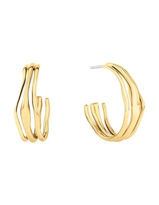 Aretes de aro con acabado brillante