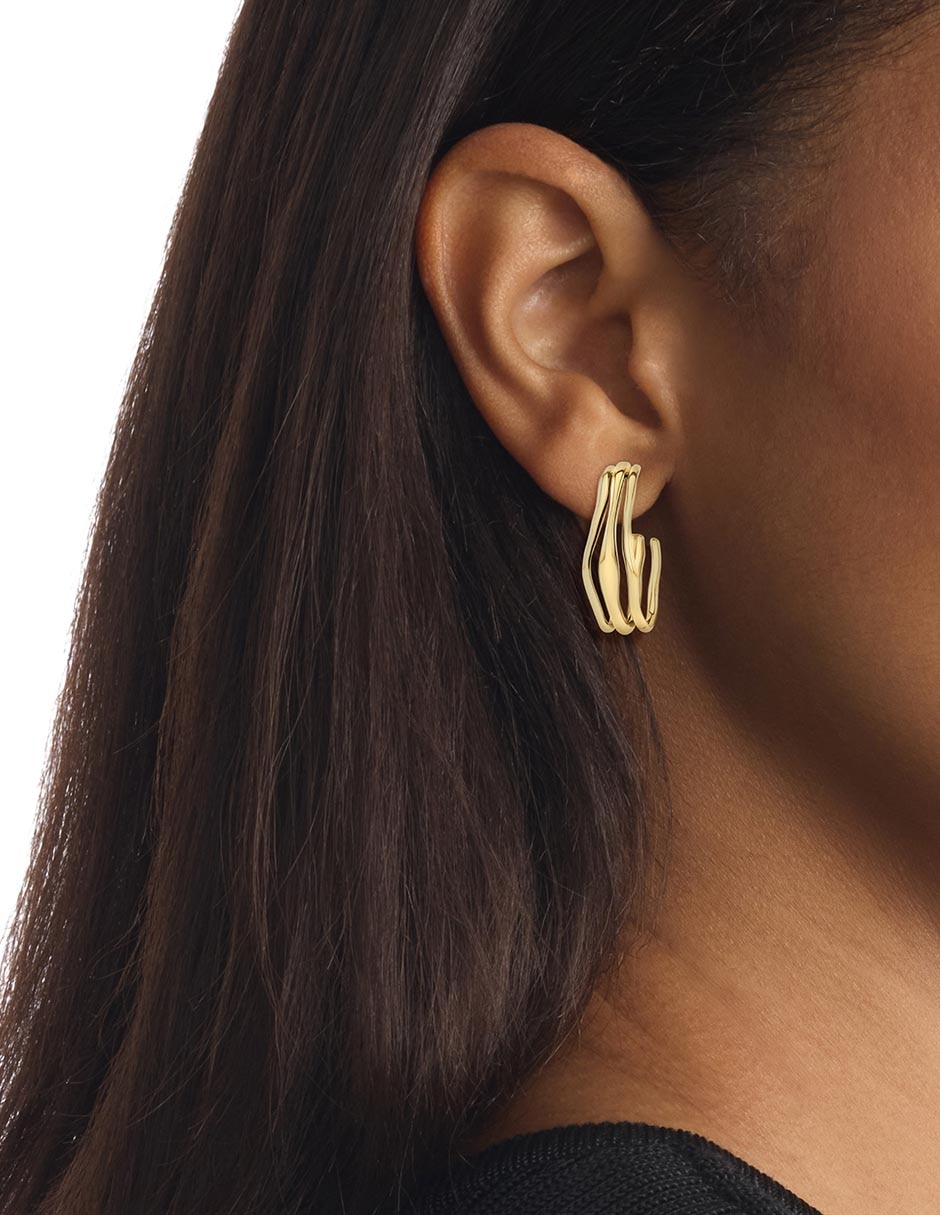 Aretes de aro con acabado brillante 3