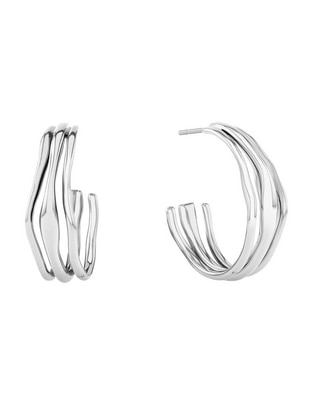 Aretes de aro con acabado brillante