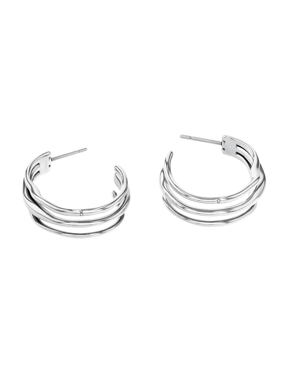 Aretes de aro con acabado brillante 2