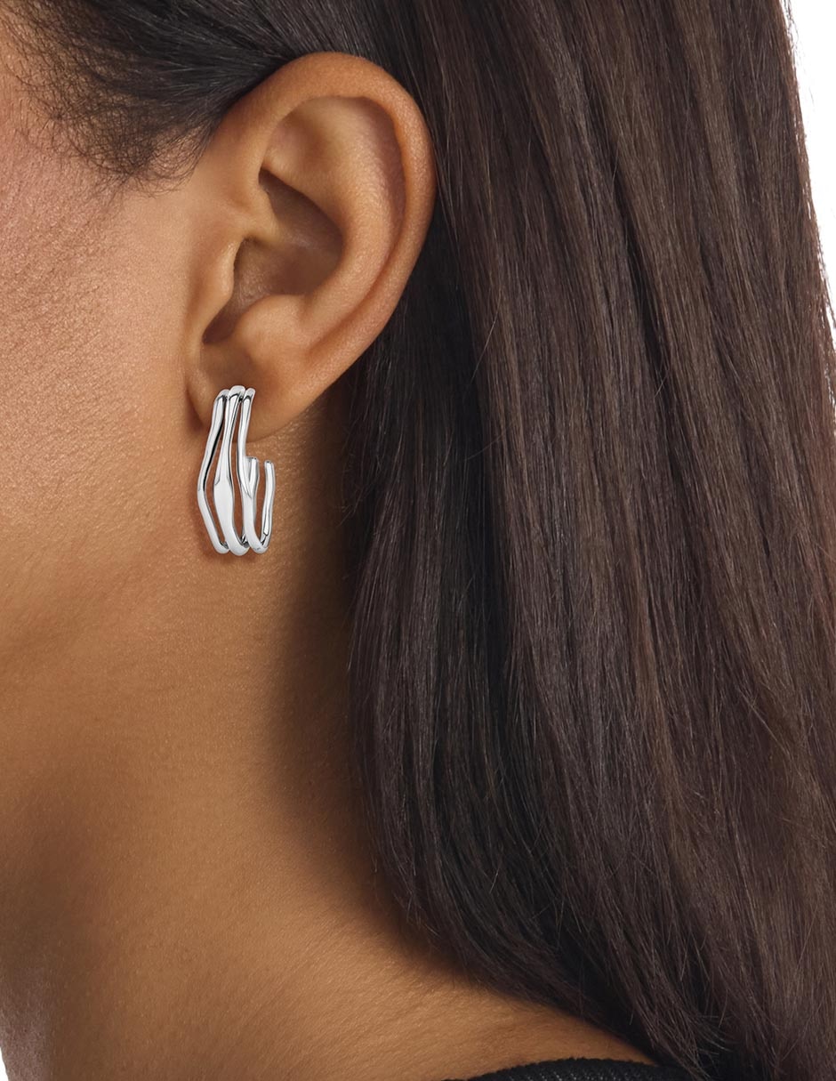 Aretes de aro con acabado brillante 3