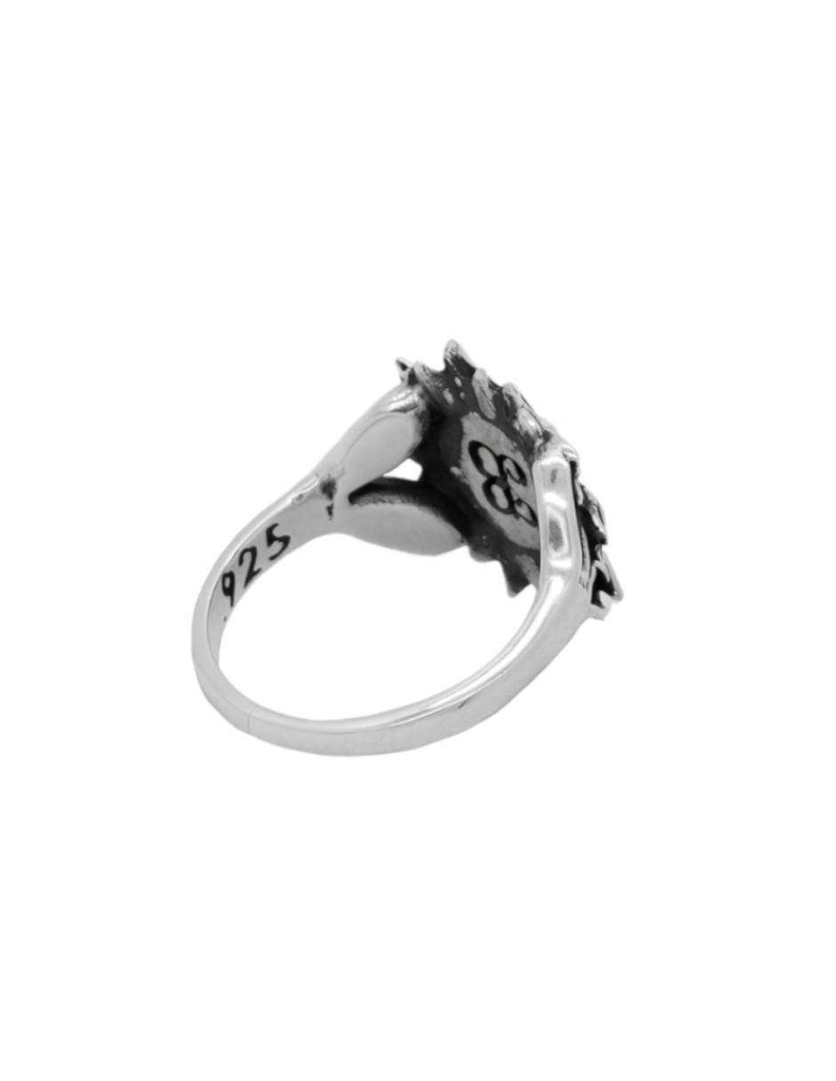 Anillo de flor P 925 de plata brillante