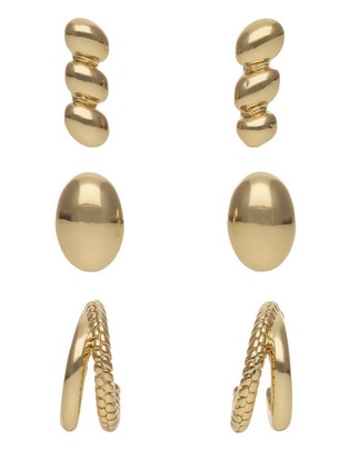 Set de aretes con acabado brillante
