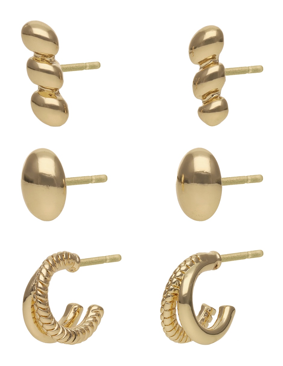 Set de aretes con acabado brillante 2