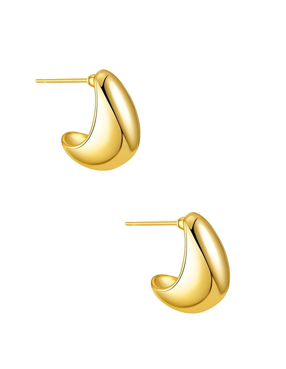 Aretes de gota con acabado brillante