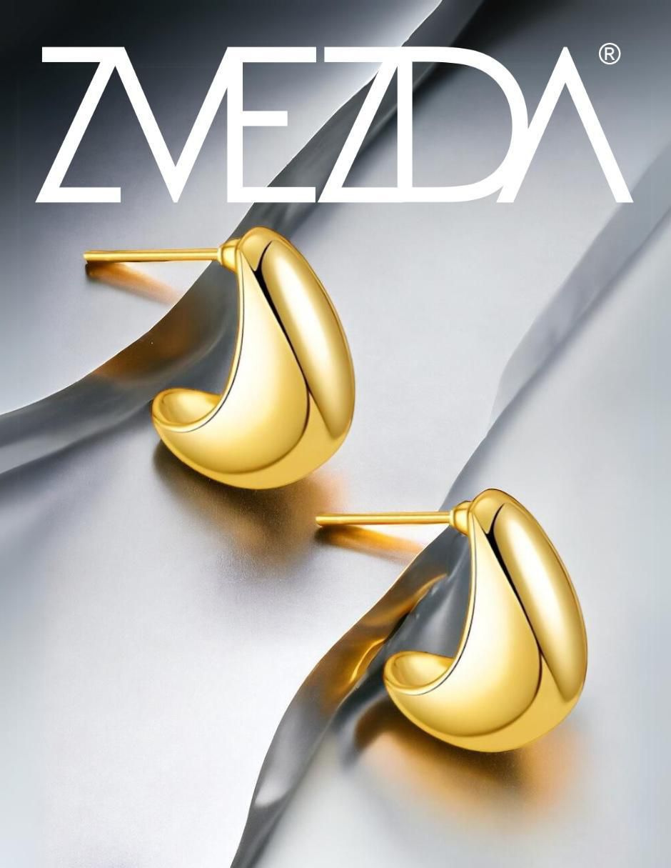 Aretes de gota con acabado brillante 2